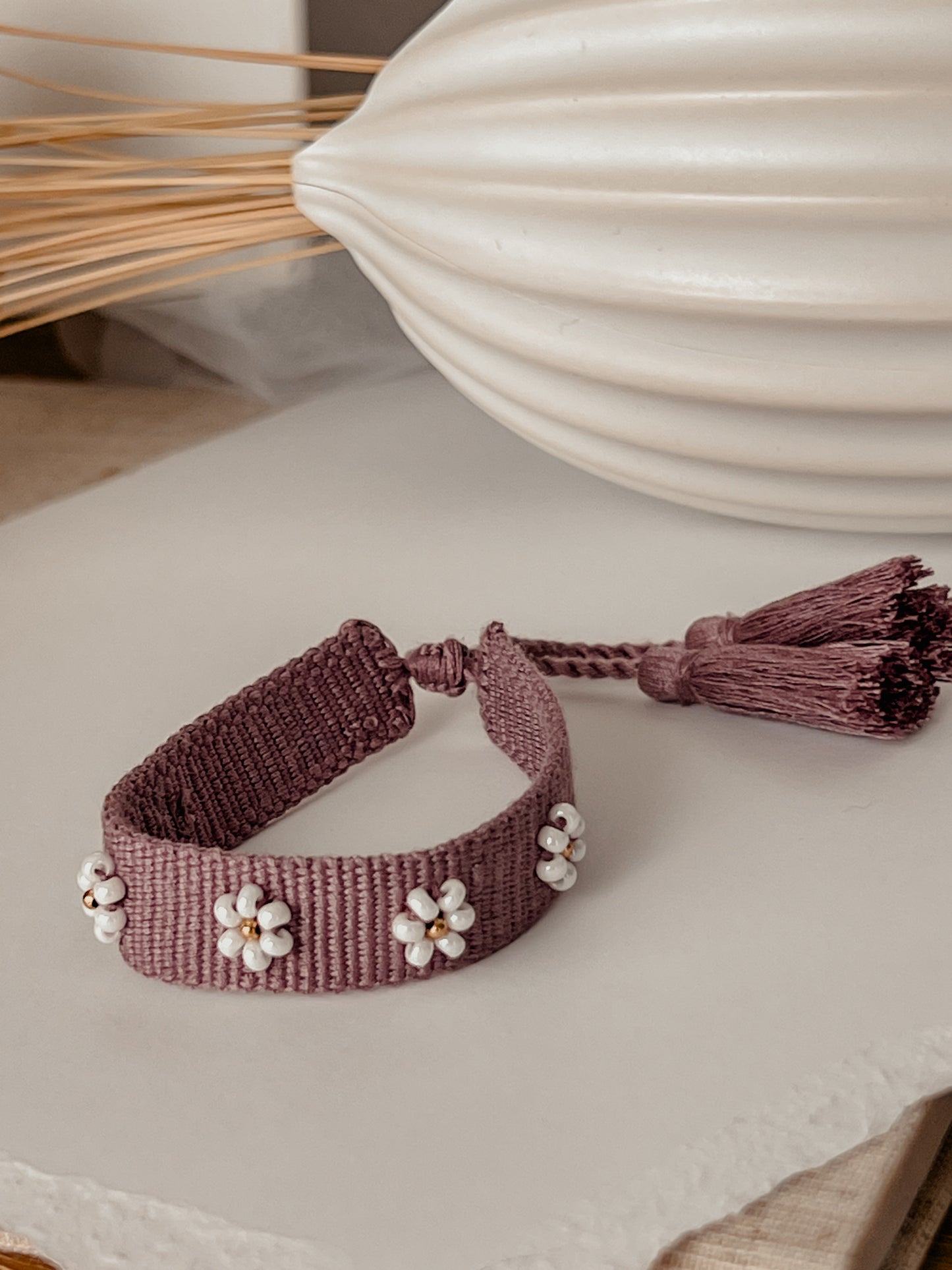 Aaliyah Flower Embroidered Bracelet