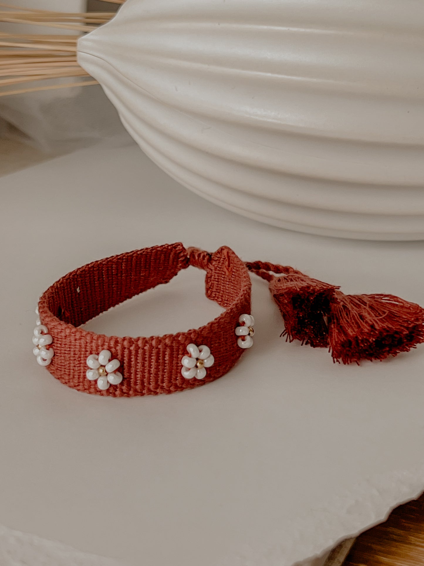 Aaliyah Flower Embroidered Bracelet