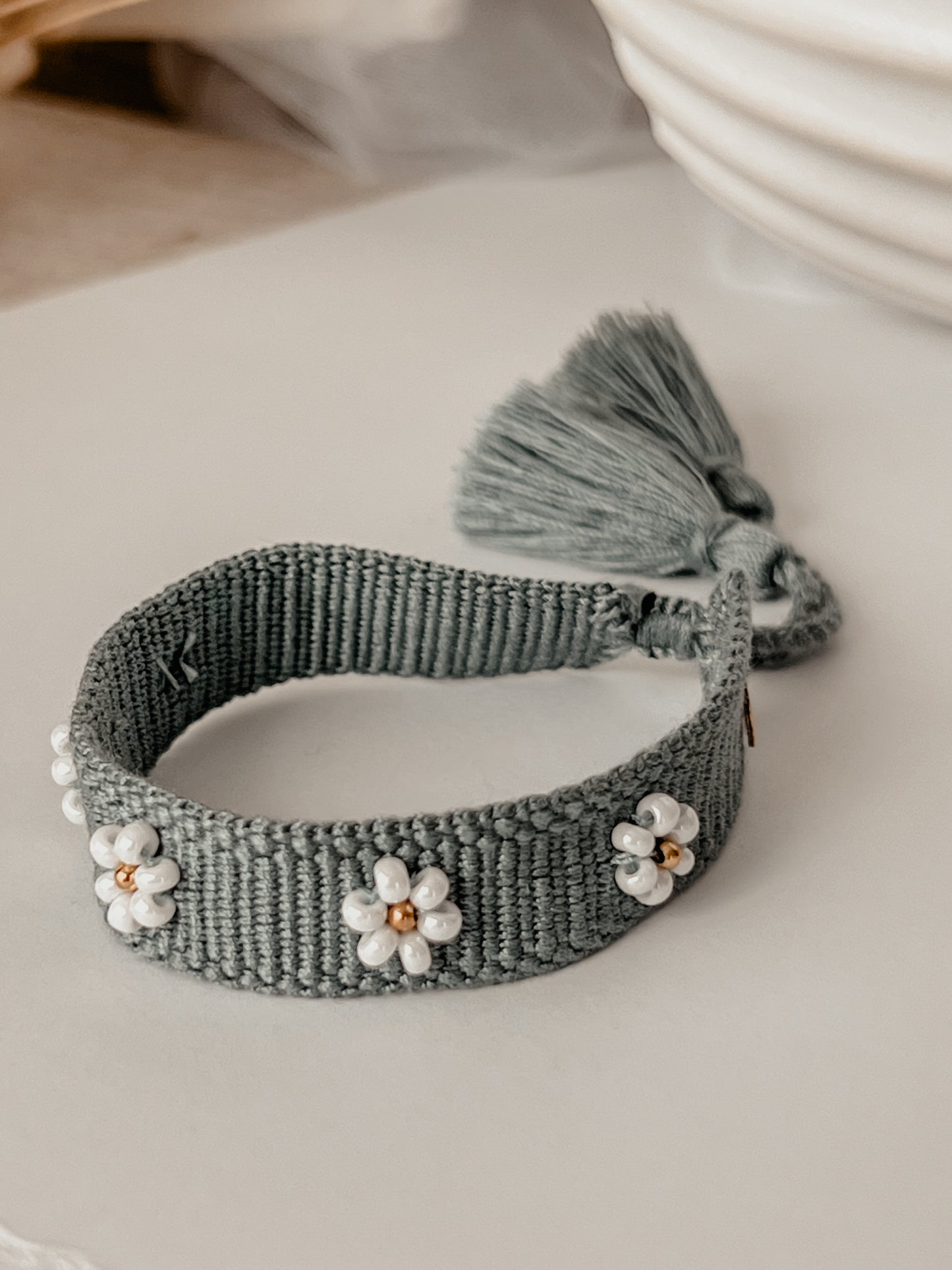 Aaliyah Flower Embroidered Bracelet