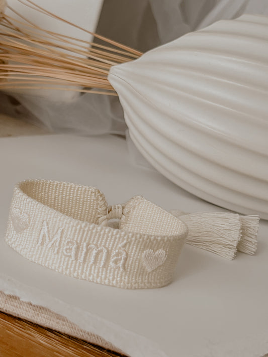 Mom Embroidered Bracelet
