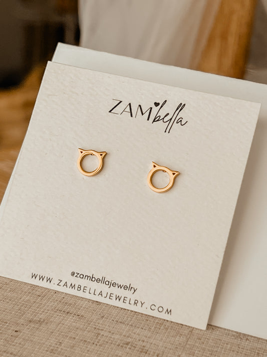 Cat Stud Earrings