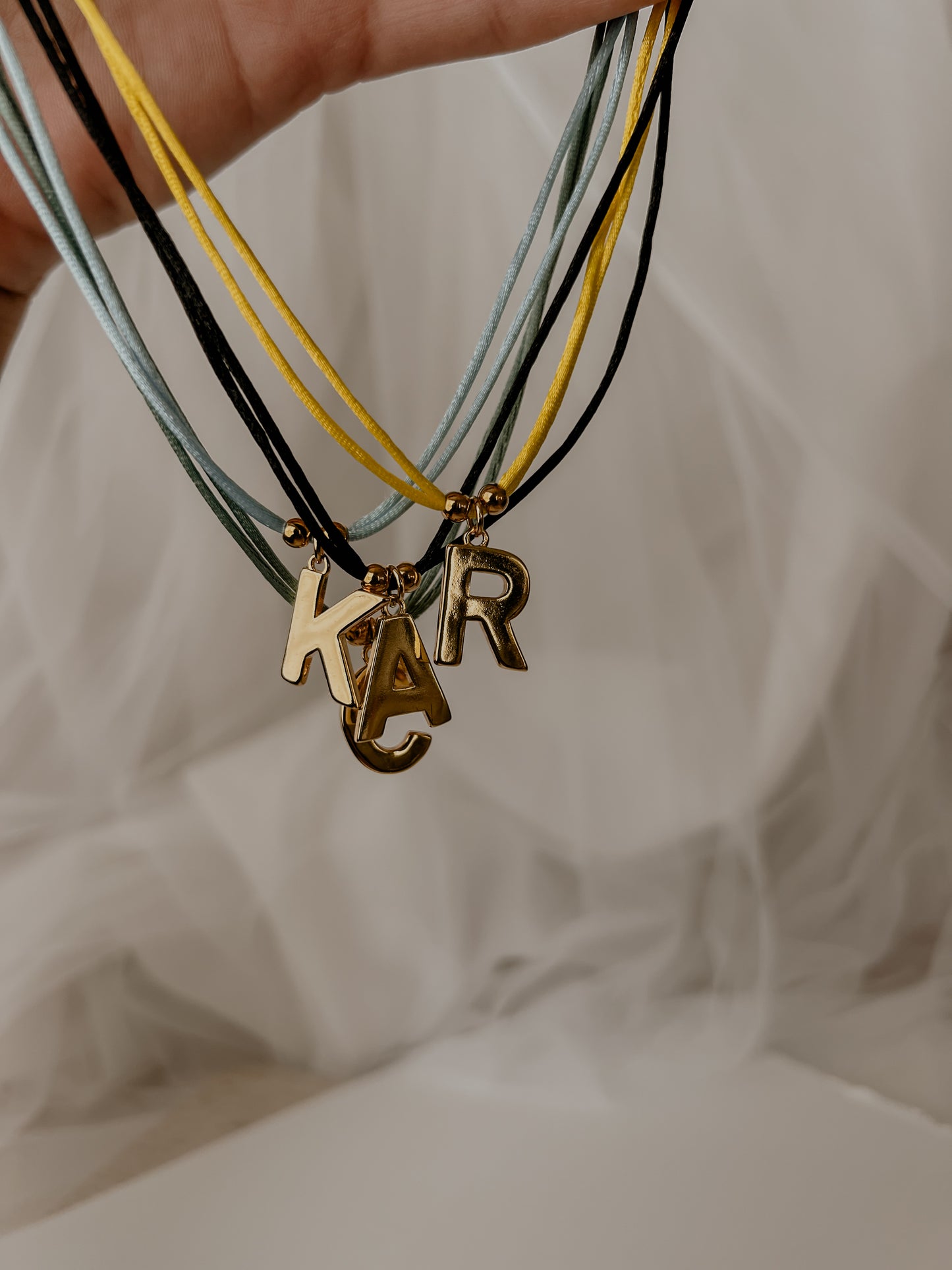 Personalized Initial Satin Necklace