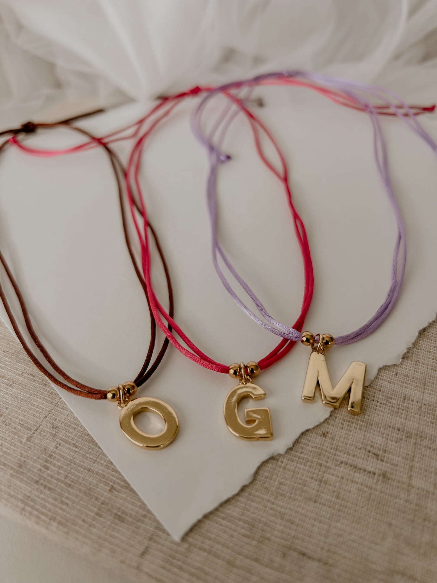 Personalized Initial Satin Necklace