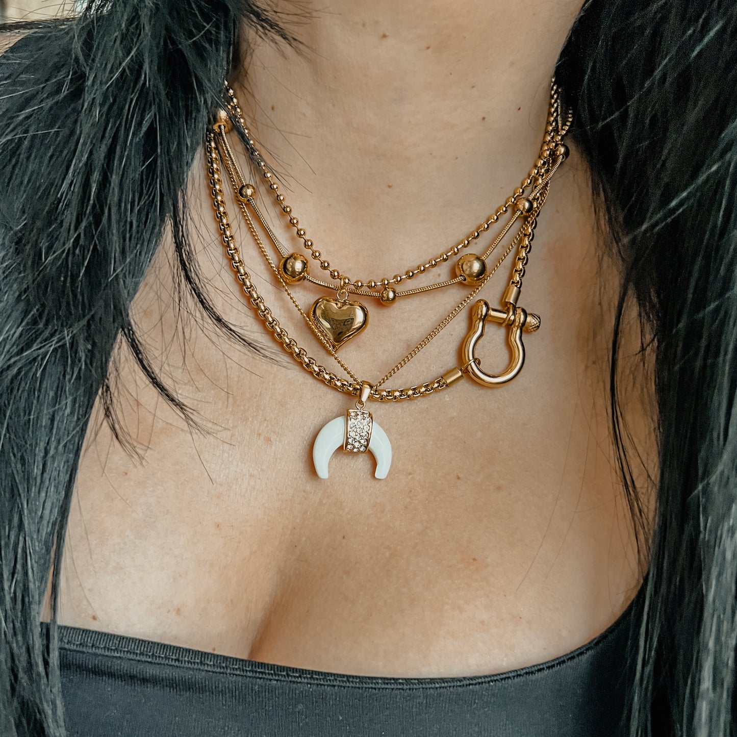 Nathaly Crescent Moon Necklace