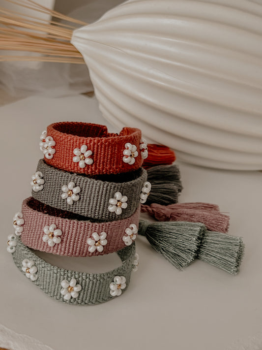 Aaliyah Flower Embroidered Bracelet