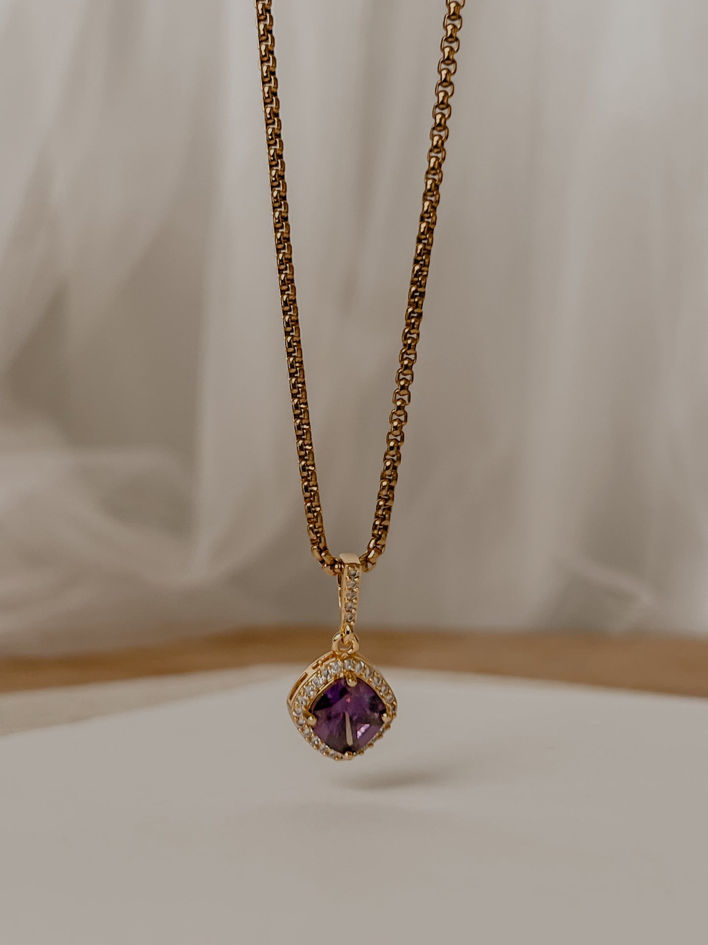 Vivien Hexagon Crystal Necklace
