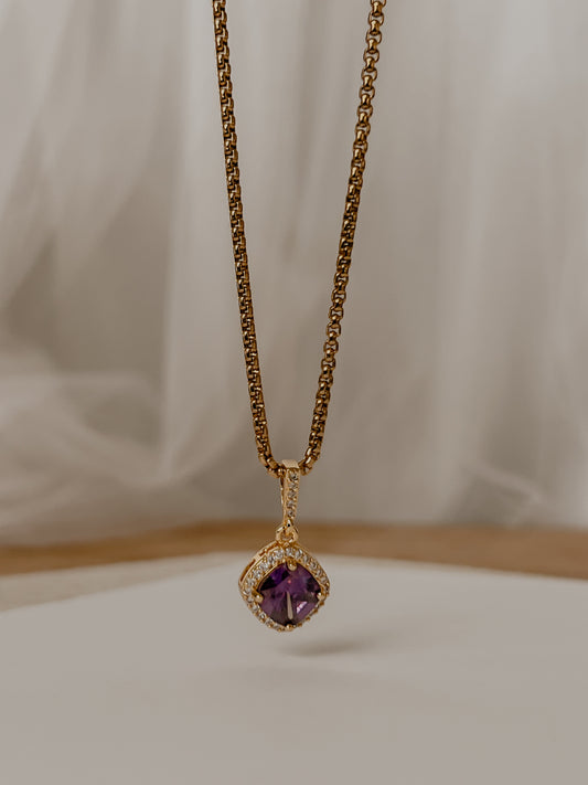 Vivien Hexagon Crystal Necklace
