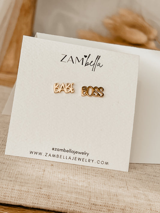 Babe Boss  Stud Earrings