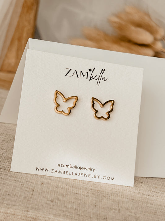Butterfly Silhouette Stud Earrings