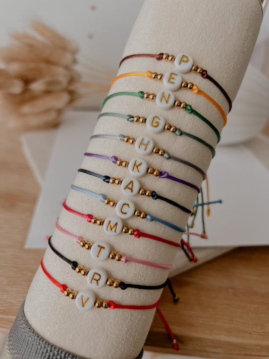 First Letter Satin Bracelet