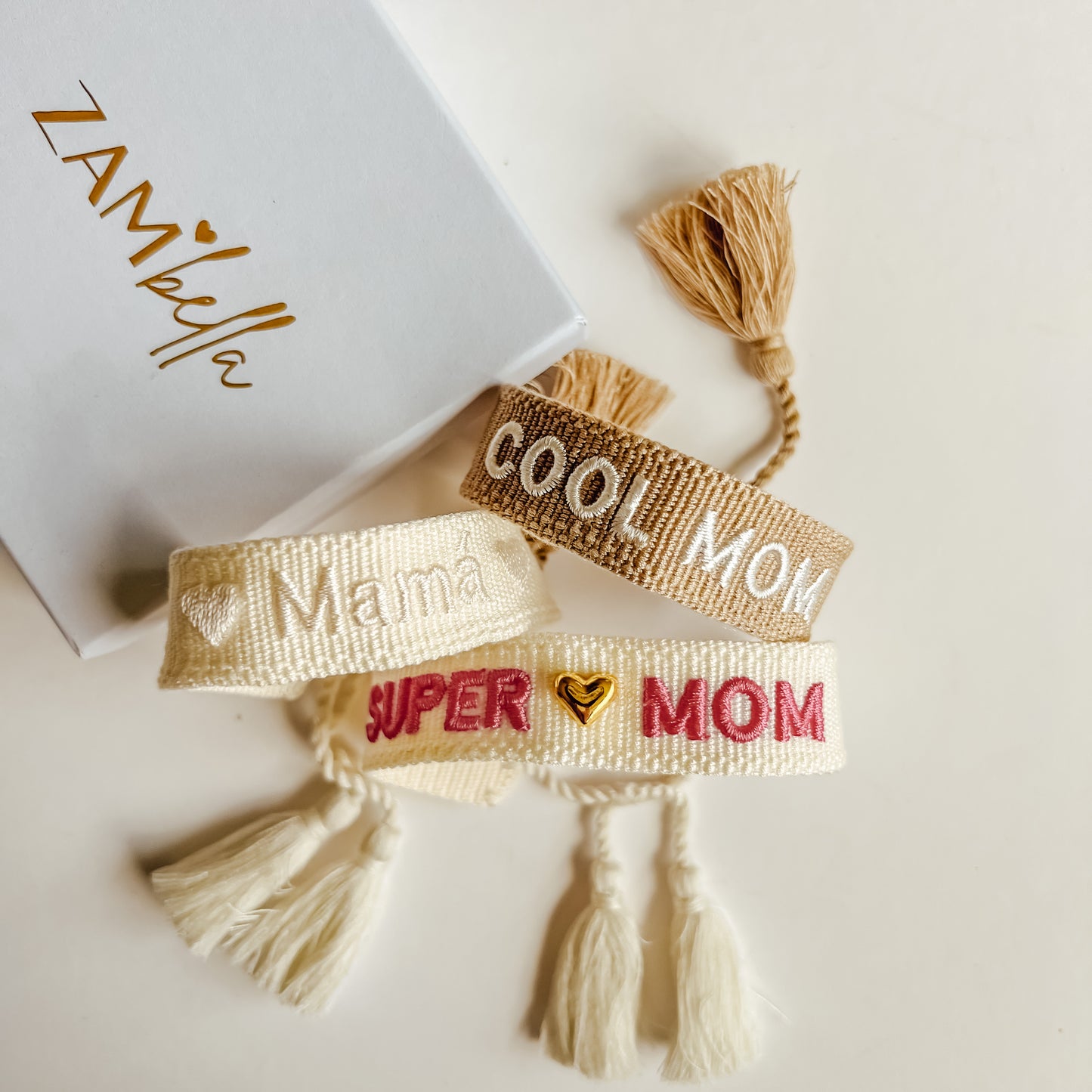 Mom Embroidered Bracelet