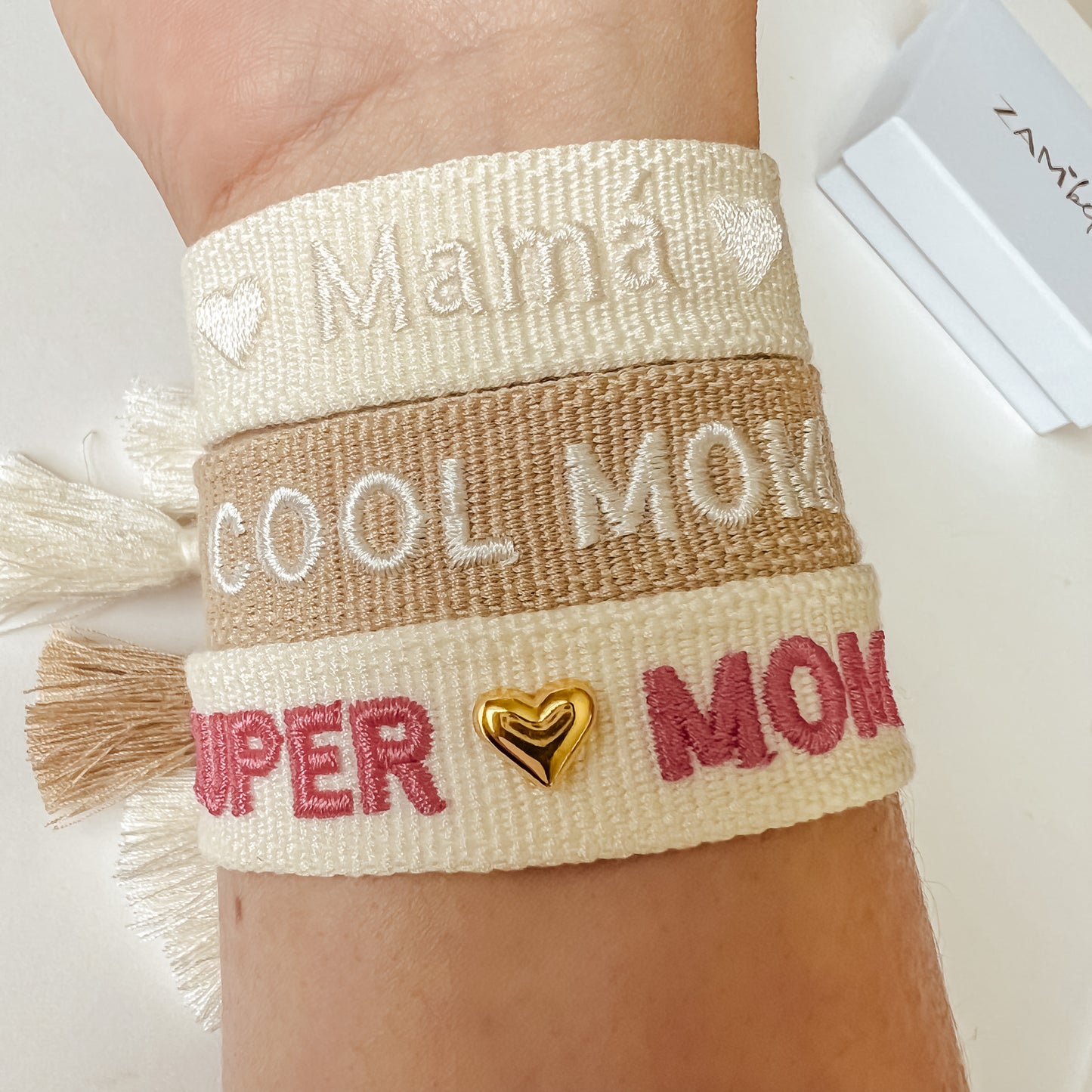 Mom Embroidered Bracelet