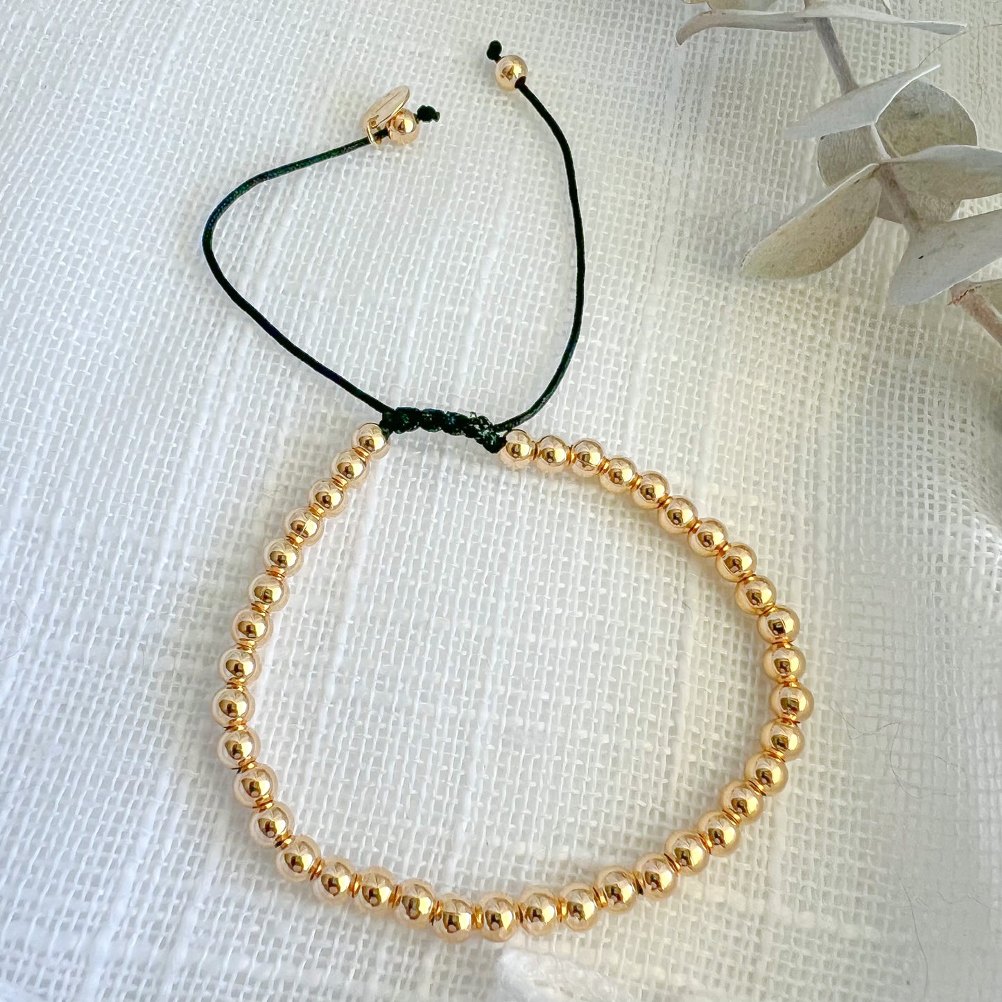 Gold Beads Adjustable Bracelet