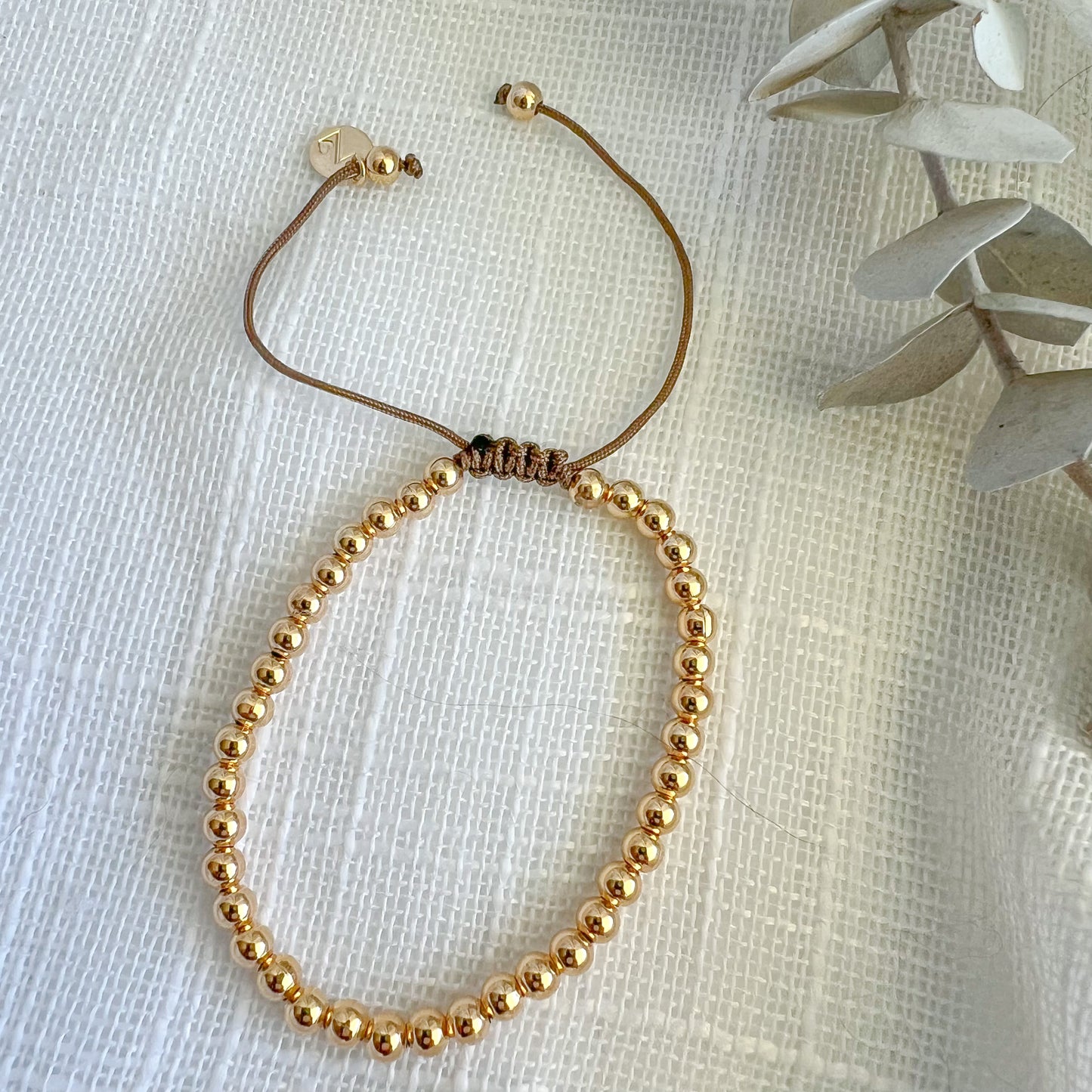 Gold Beads Adjustable Bracelet