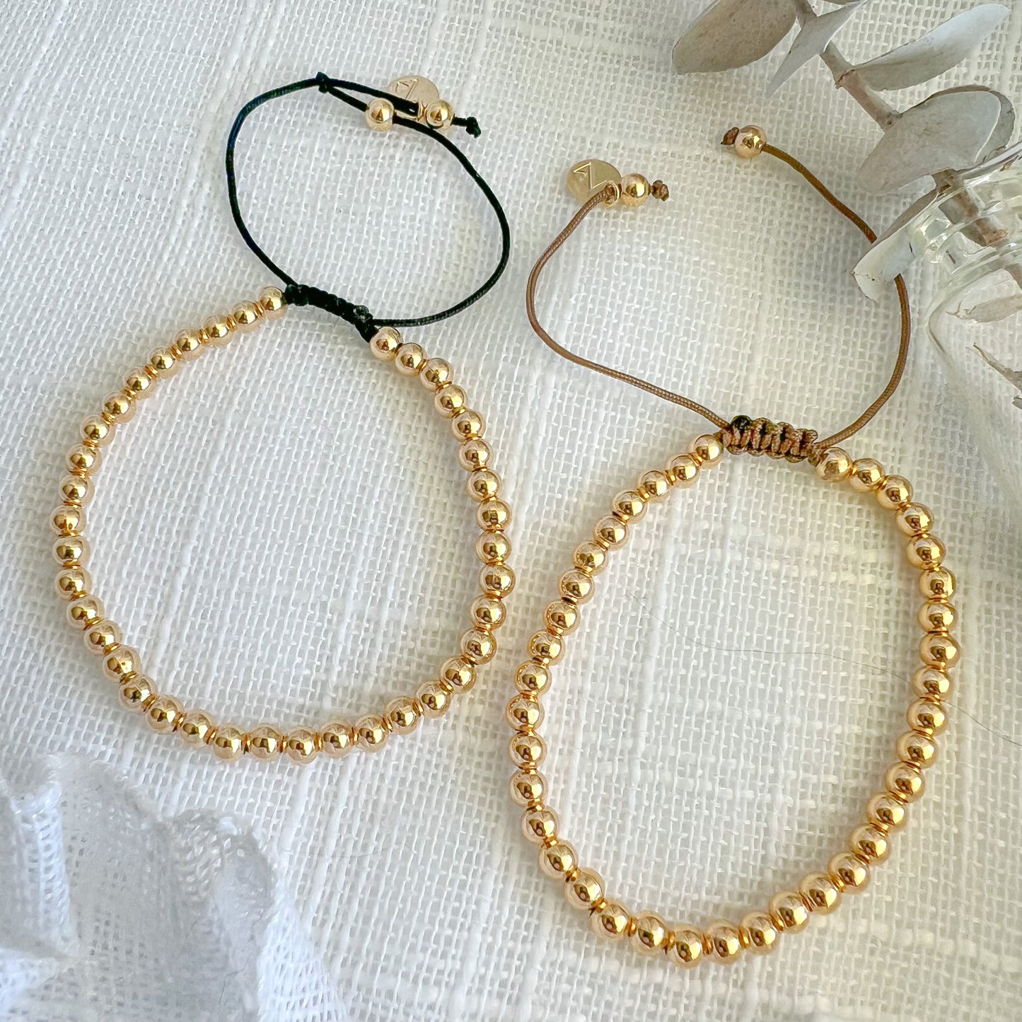 Gold Beads Adjustable Bracelet